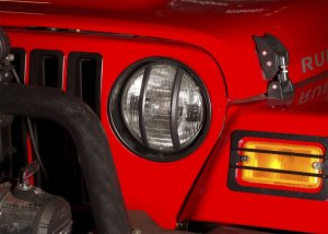 Jeep Wrangler Light Bezels - Rugged Ridge - Black - `97-`06